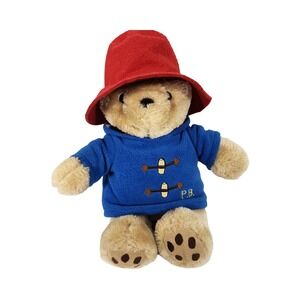Paddington Bear Plush Toy Red Hat Blue Coat "P.B." Stuffed Animal "Since 1958"